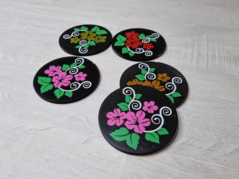 Bloemen glasonderzetters