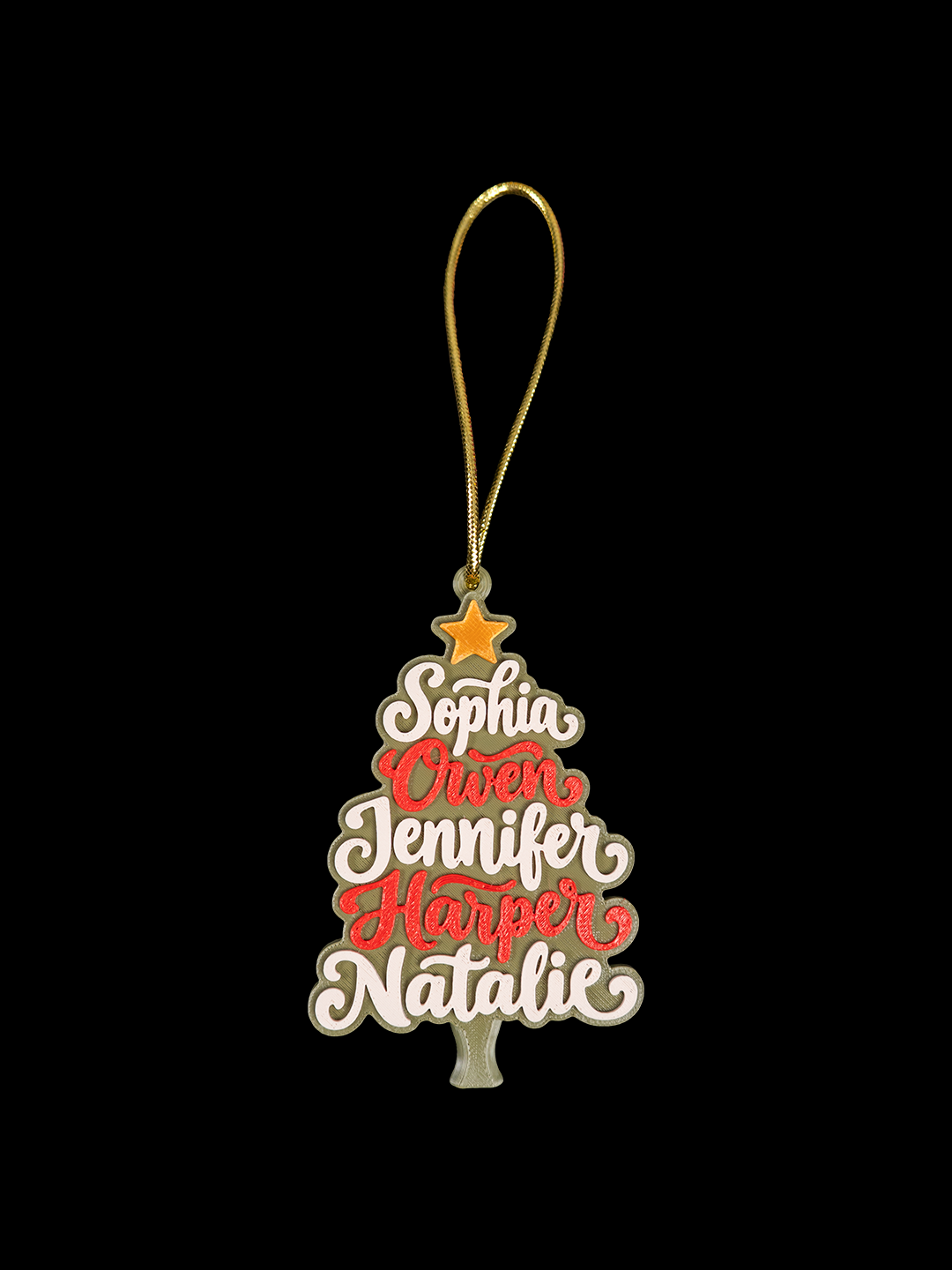 Kerstboomhanger | Met gepersonaliseerde namen