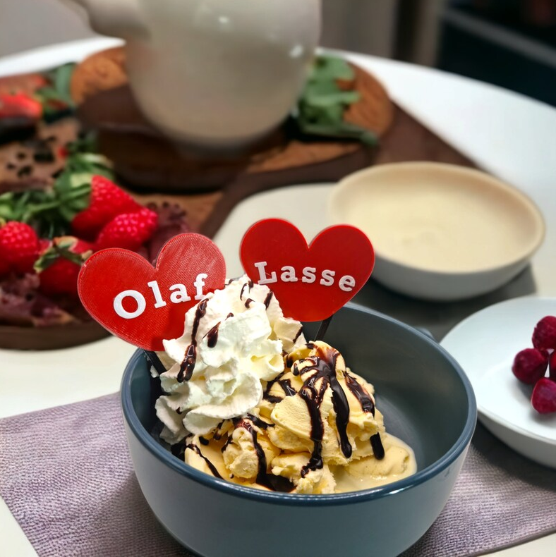 Dessert naambord toppings
