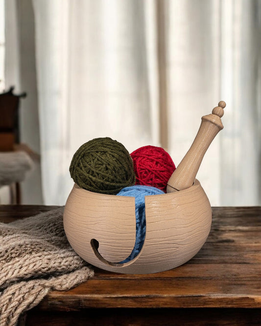 Garenkom met haakgrip | Hout Lookalike