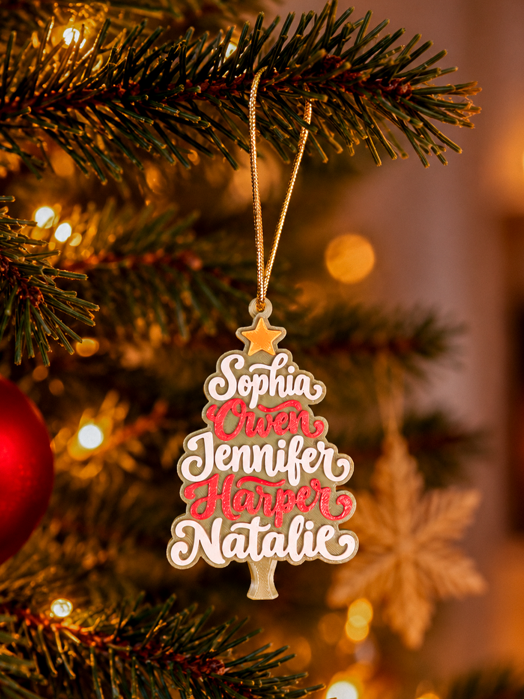 Kerstboomhanger | Met gepersonaliseerde namen