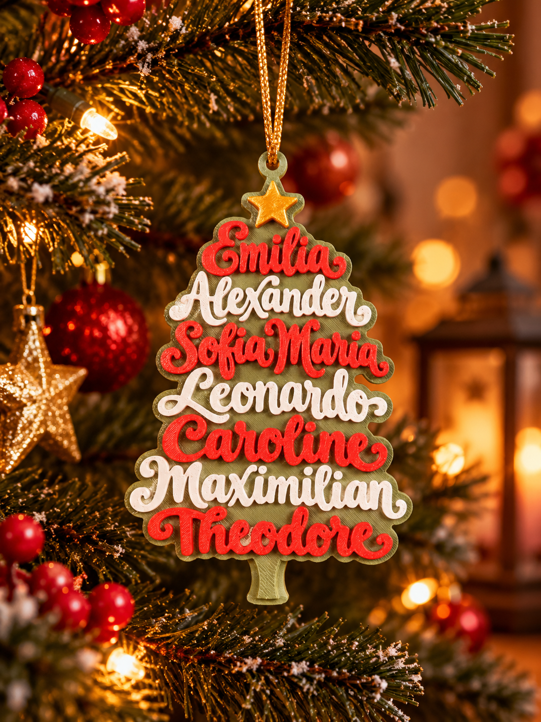 Kerstboomhanger | Met gepersonaliseerde namen