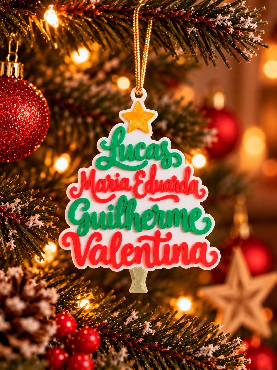 Kerstboomhanger | Met gepersonaliseerde namen