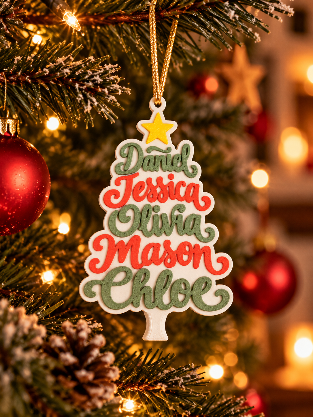 Kerstboomhanger | Met gepersonaliseerde namen